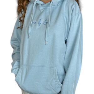 Coffee Surf Wave Hoodie sky blue