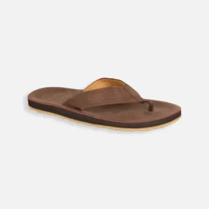 Oxbow leather-like flops - dark brown